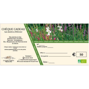 Au jardin bio : chèque cadeau 50 €